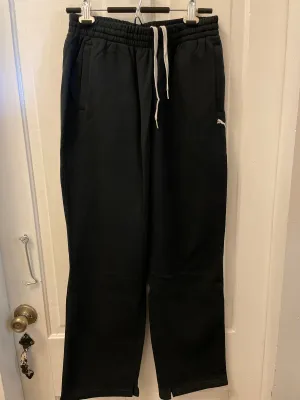 € Mens Medium PUMA Black Joggers Sweatpants Basketball Warm Up Pants Activeware Pockets