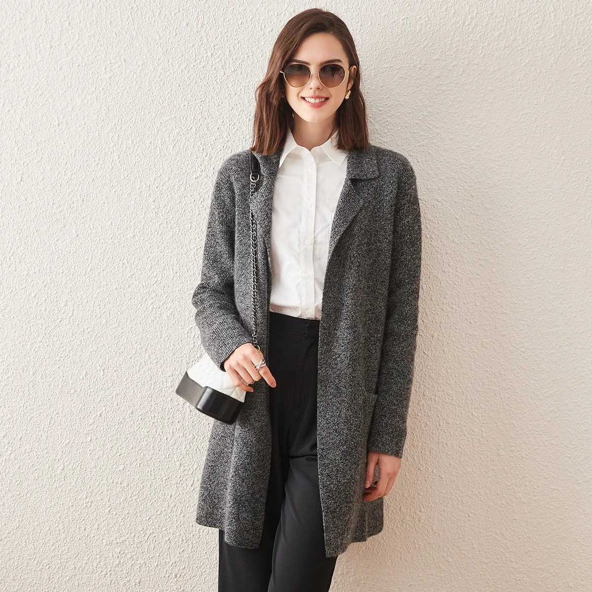 100% Cashmere Cardigan versatile and stylish Coat