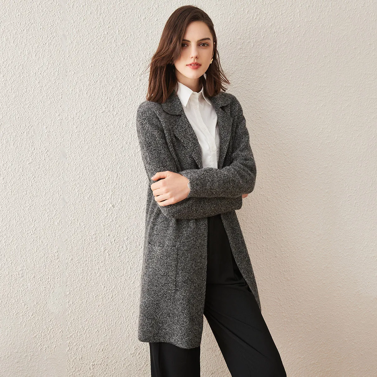 100% Cashmere Cardigan versatile and stylish Coat