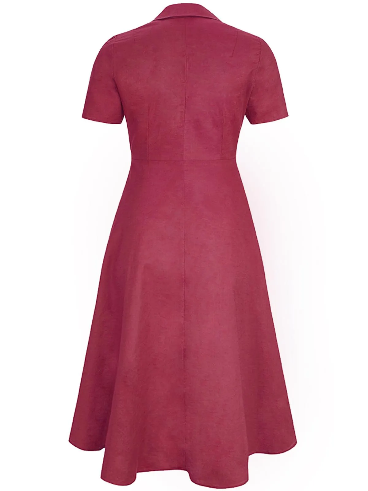 1940s Vintage Melody Shirtwaist Dress in Berry Red