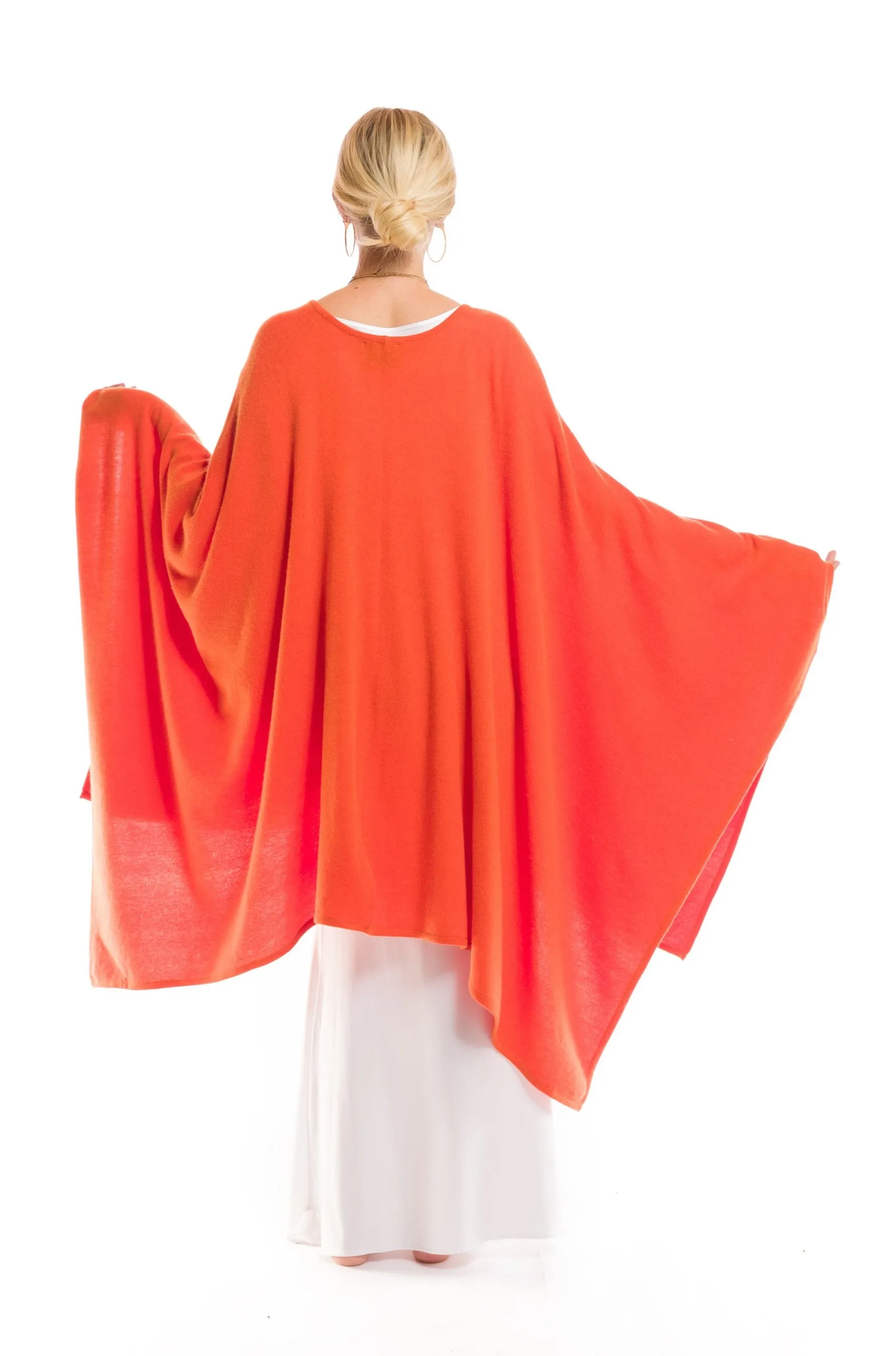 2 PLY AVALON CASHMERE CAPE SPICY ORANGE