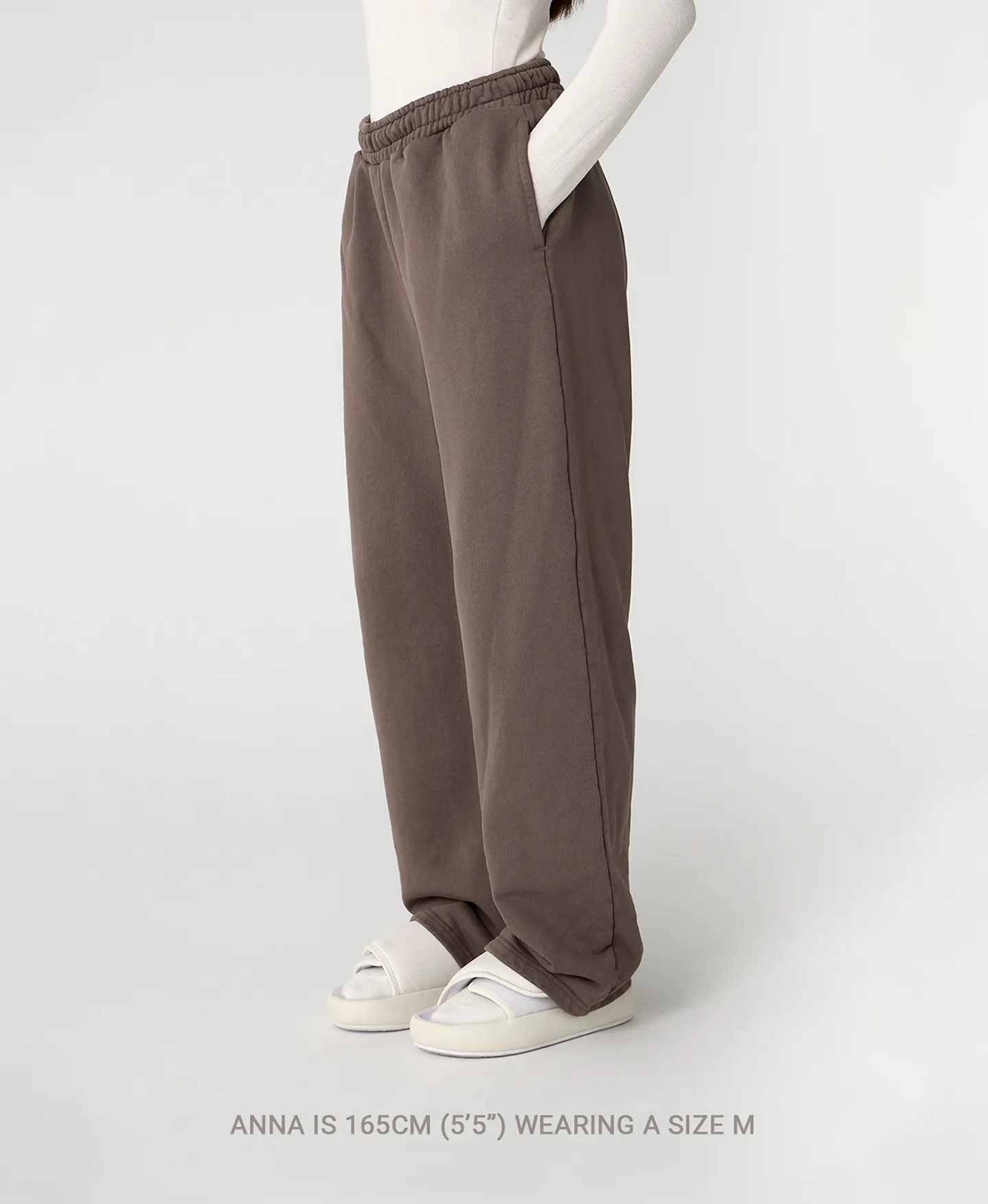 600 GSM 'Dark Chocolate' Straight-leg Pants