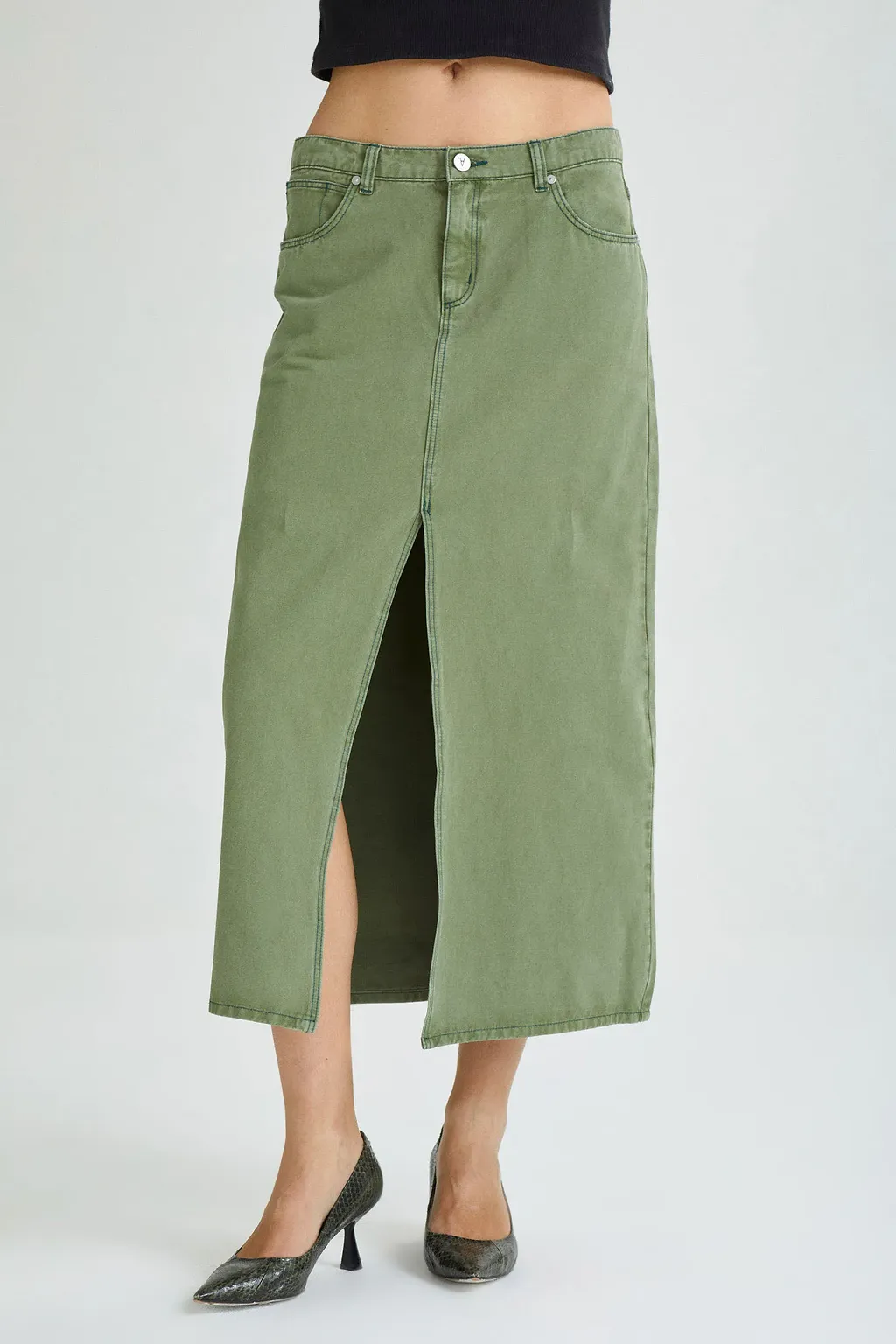 99 Low Maxi Skirt Fade Army by Abrand Jeans - FINAL SALE