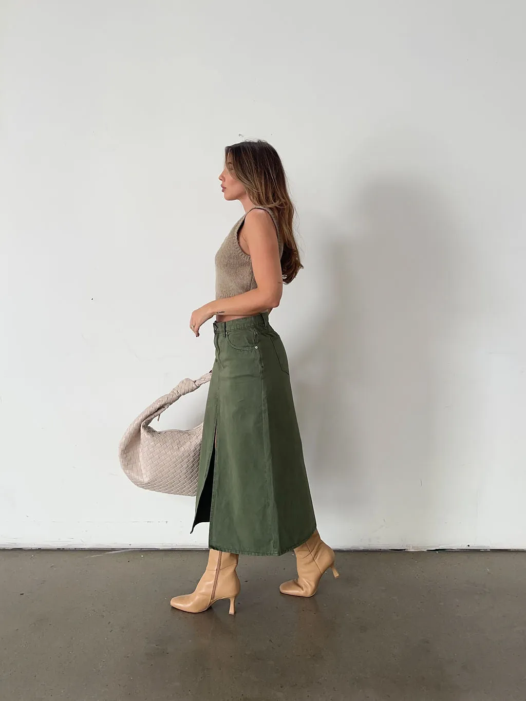 99 Low Maxi Skirt Fade Army by Abrand Jeans - FINAL SALE