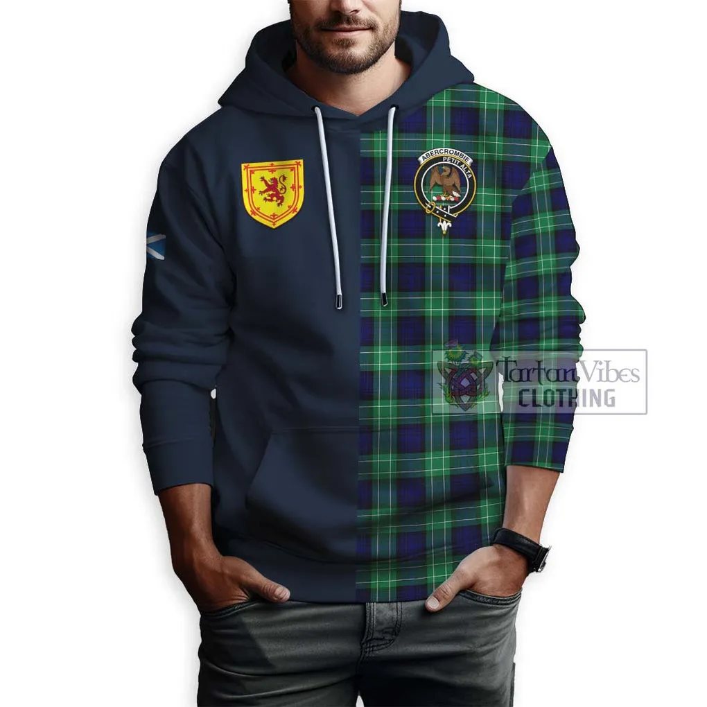 Abercrombie Tartan Hoodie Alba with Scottish Lion Royal Arm Half Style