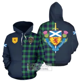 Abercrombie Tartan Hoodie Alba with Scottish Lion Royal Arm Half Style