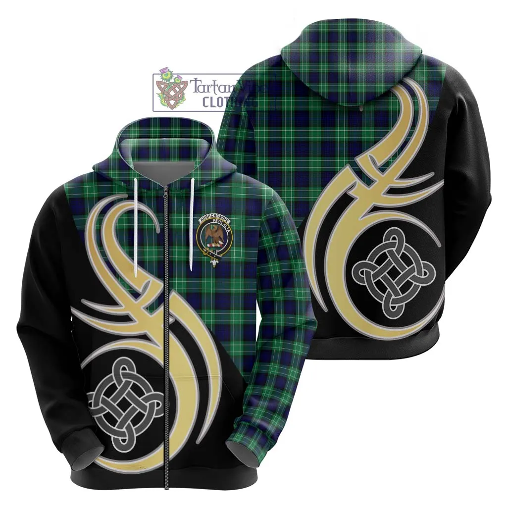 Abercrombie Tartan Hoodie with Family Crest and Celtic Symbol Style