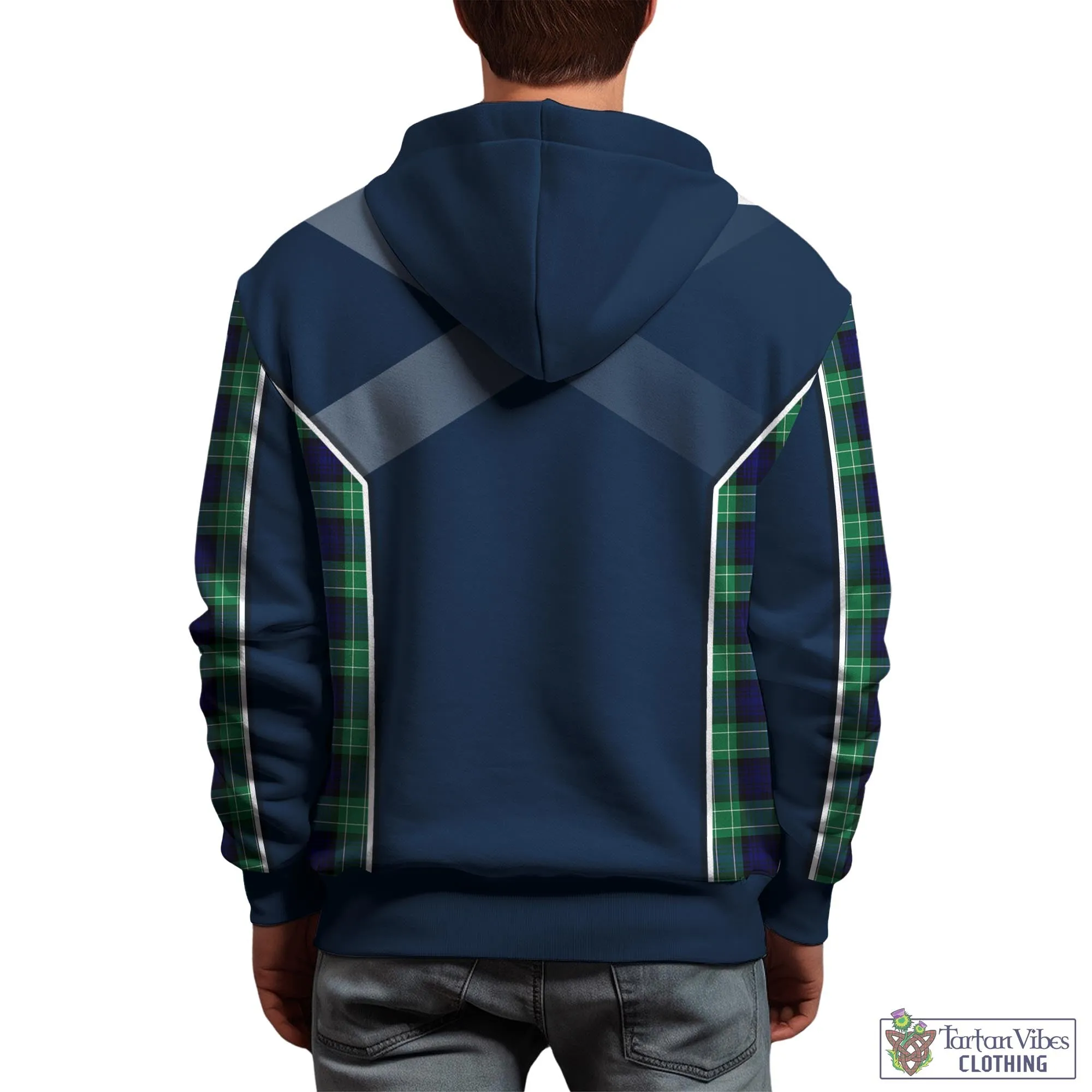 Abercrombie Tartan Hoodie with Family Crest and Lion Rampant Vibes Sport Style