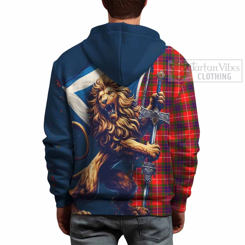 Abernethy Tartan Family Crest Hoodie with Scottish Majestic Lion