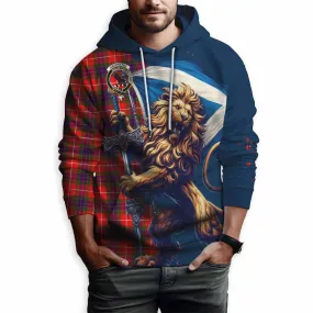 Abernethy Tartan Family Crest Hoodie with Scottish Majestic Lion