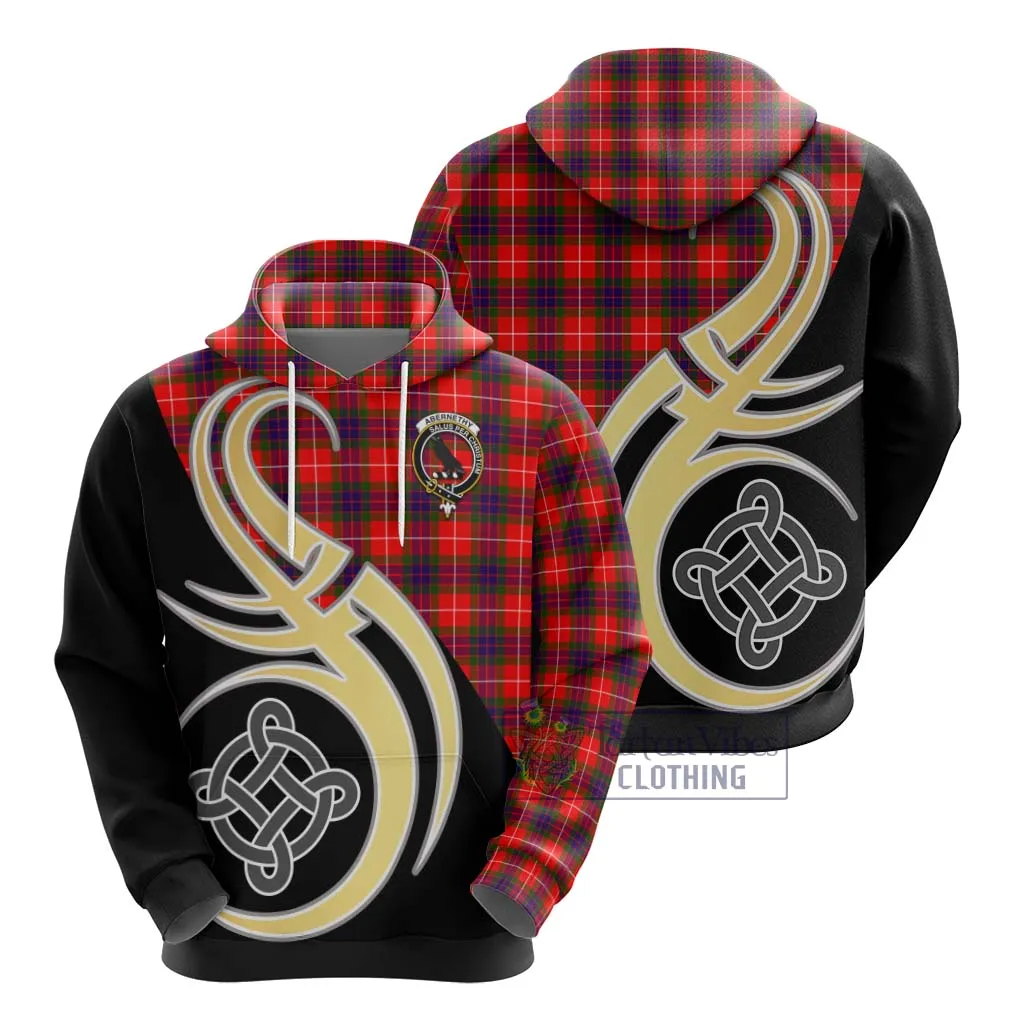 Abernethy Tartan Hoodie with Family Crest and Celtic Symbol Style