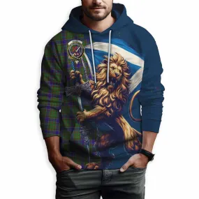 Adam Tartan Family Crest Hoodie with Scottish Majestic Lion