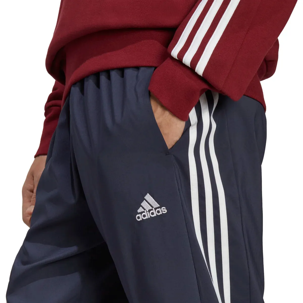 adidas Men's Aeroready Essentials Elasticated Cuff Woven 3-Stripes Pants