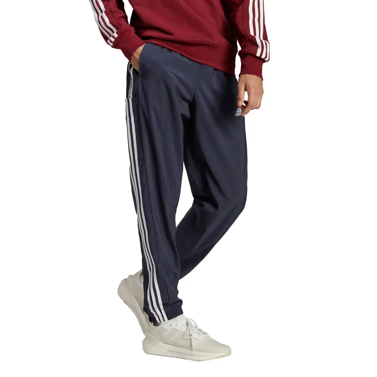 adidas Men's Aeroready Essentials Elasticated Cuff Woven 3-Stripes Pants