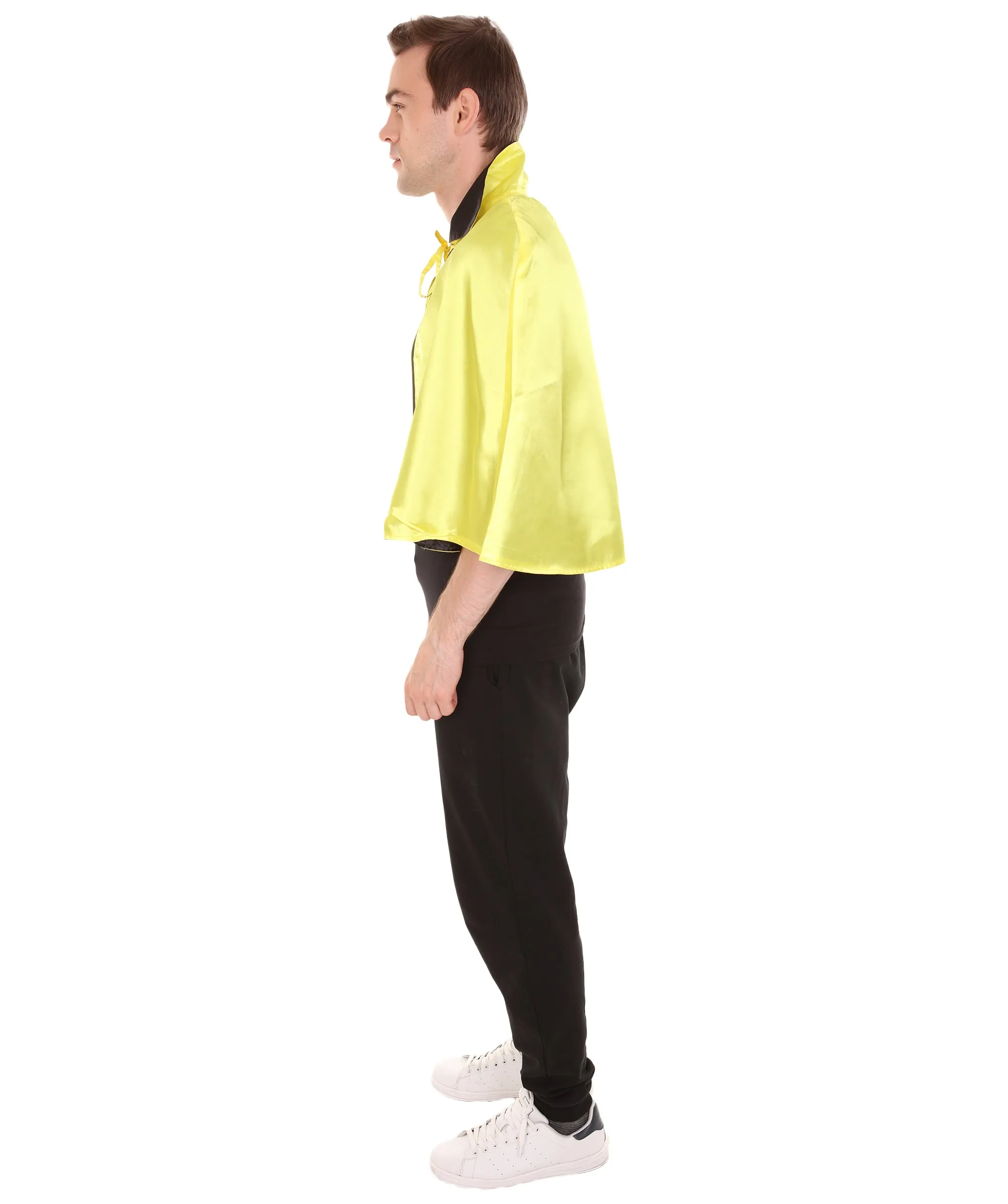 Adult Men's Vampire Cape  Costume | Yellow & Black Halloween Costume