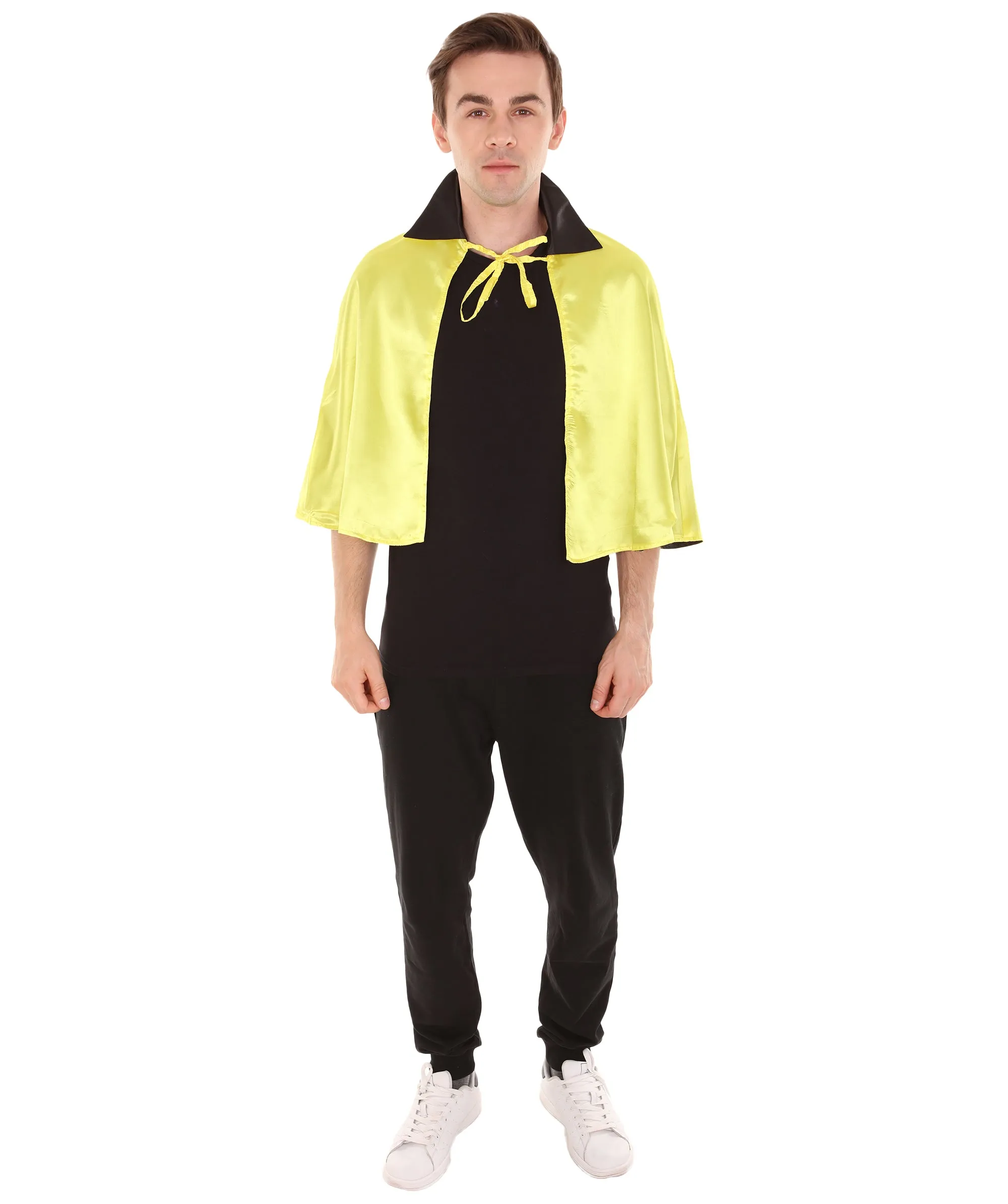 Adult Men's Vampire Cape  Costume | Yellow & Black Halloween Costume