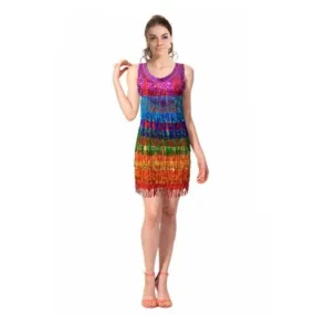 Adult Rainbow Sequin Fringe Dress