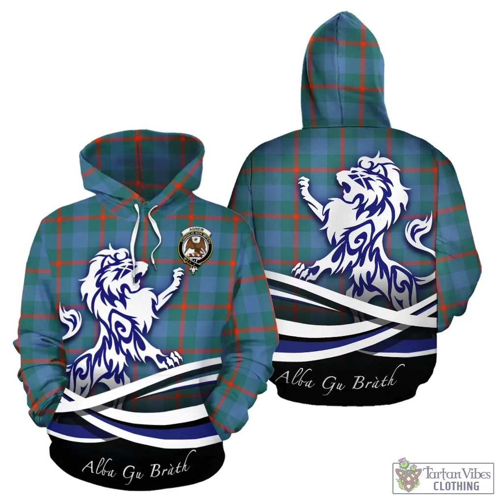 Agnew Ancient Tartan Hoodie with Alba Gu Brath Regal Lion Emblem