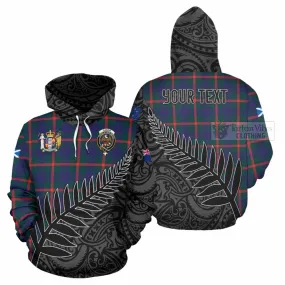 Agnew Crest Tartan Hoodie with New Zealand Silver Fern Half Style