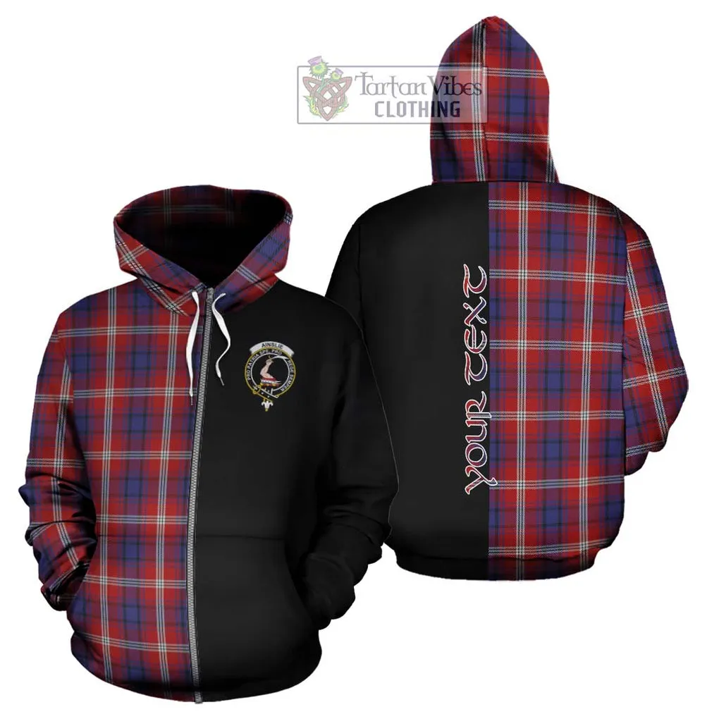 Ainslie Tartan Hoodie with Family Crest and Half Of Me Style