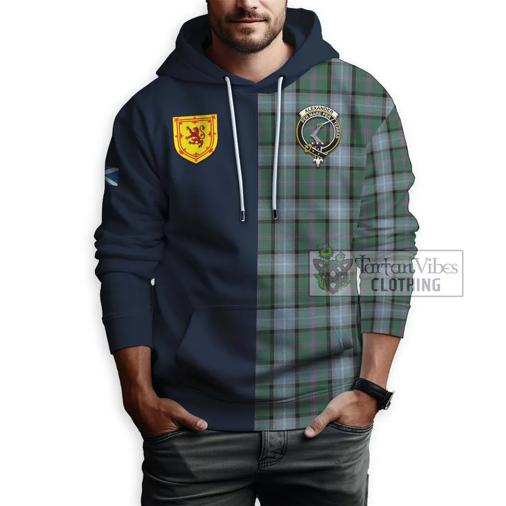 Alexander of Menstry Hunting Tartan Hoodie Alba with Scottish Lion Royal Arm Half Style