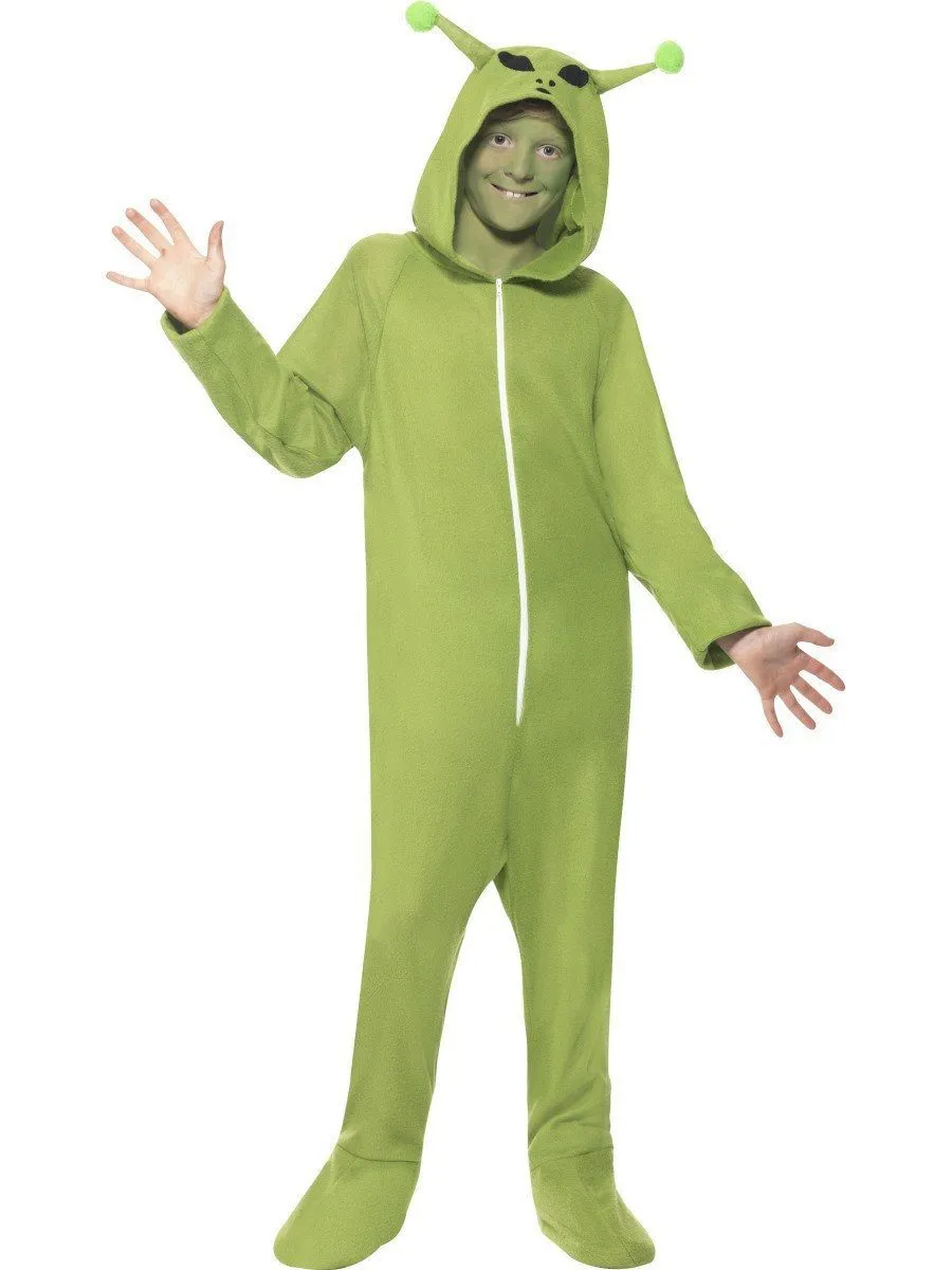 Alien Green Space Martian Fancy Dress Kids Costume