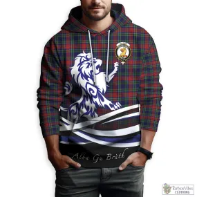 Allison Red Tartan Hoodie with Alba Gu Brath Regal Lion Emblem