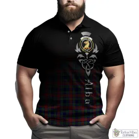 Allison Red Tartan Polo Shirt Featuring Alba Gu Brath Family Crest Celtic Inspired