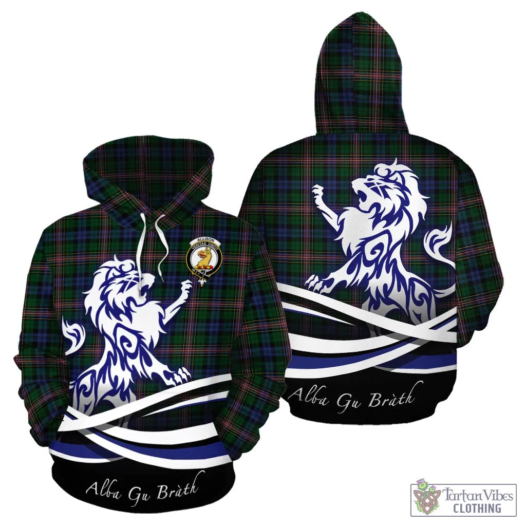 Allison Tartan Hoodie with Alba Gu Brath Regal Lion Emblem