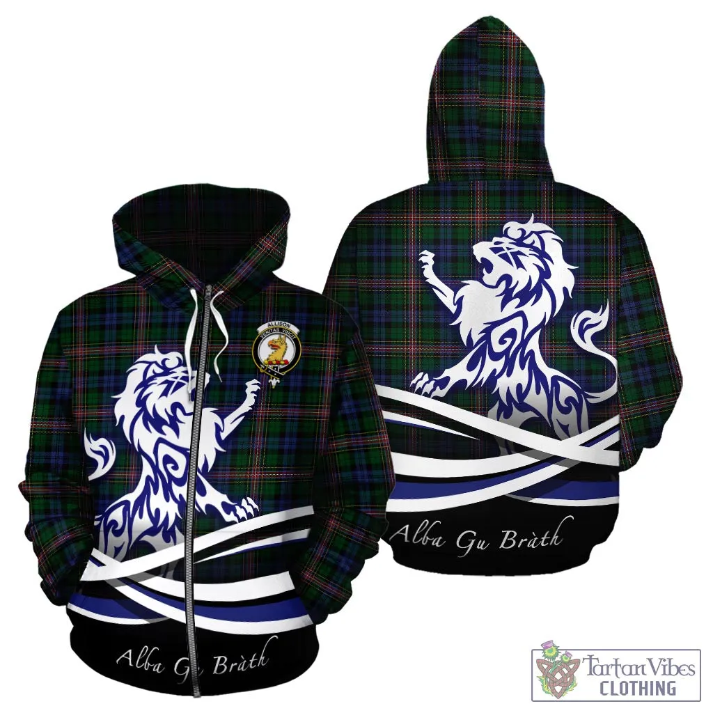 Allison Tartan Hoodie with Alba Gu Brath Regal Lion Emblem