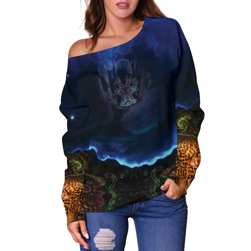 Anaconda || Off Shoulder Sweater || by Cosmic Shiva