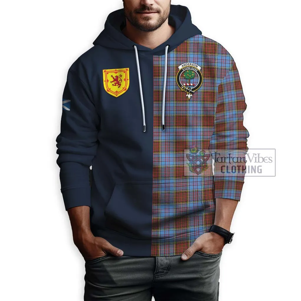 Anderson Modern Tartan Hoodie Alba with Scottish Lion Royal Arm Half Style