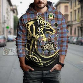 Anderson Modern Tartan Hoodie with Family Crest Celtic Wolf Style