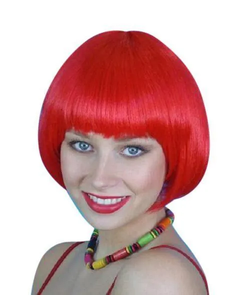 Anime Bob Red Wig Fancy Dress Costume Accessory