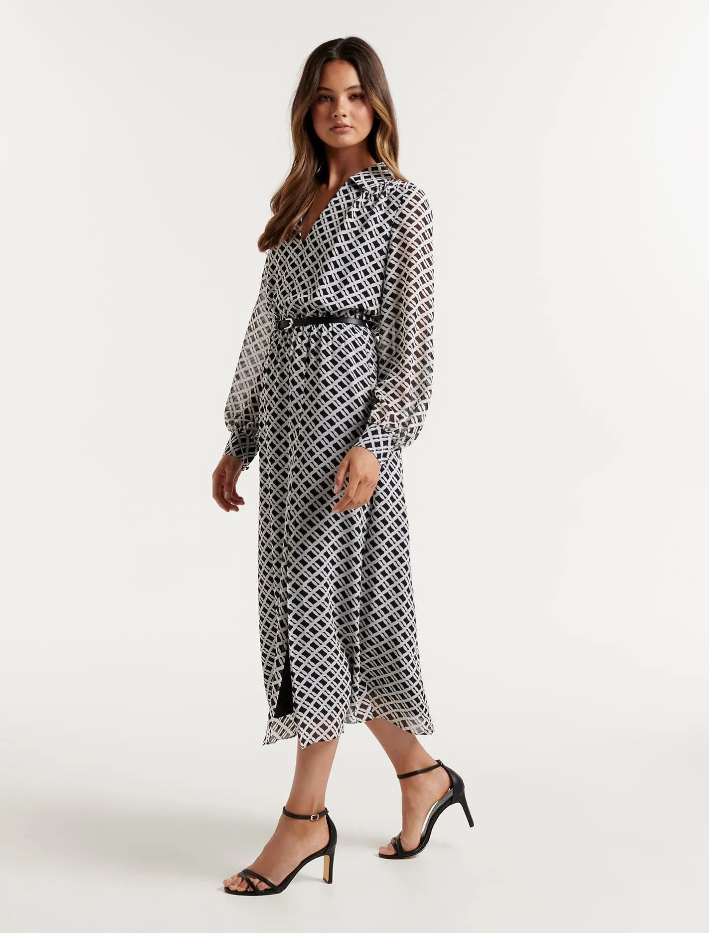 Aria Belted Midi Shirt Dress