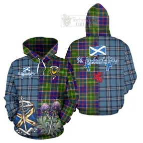 Arnott Tartan Hoodie Happy St. Andrew's Day Half Tartan Style