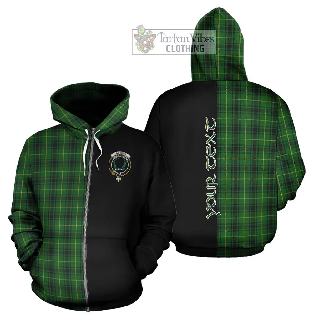 Arthur Tartan Hoodie with Family Crest and Half Of Me Style