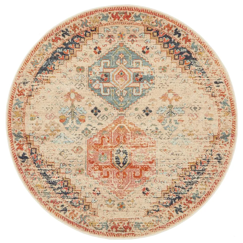 Artin Power Loomed Autumn Round Rug