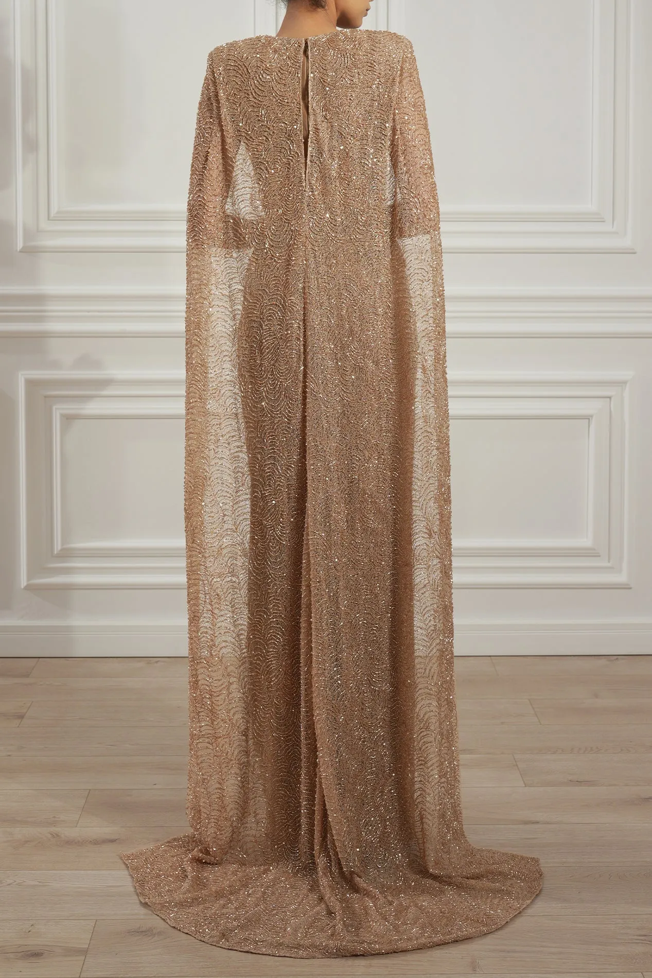 Asma Gold and Fudge Crepe Dress