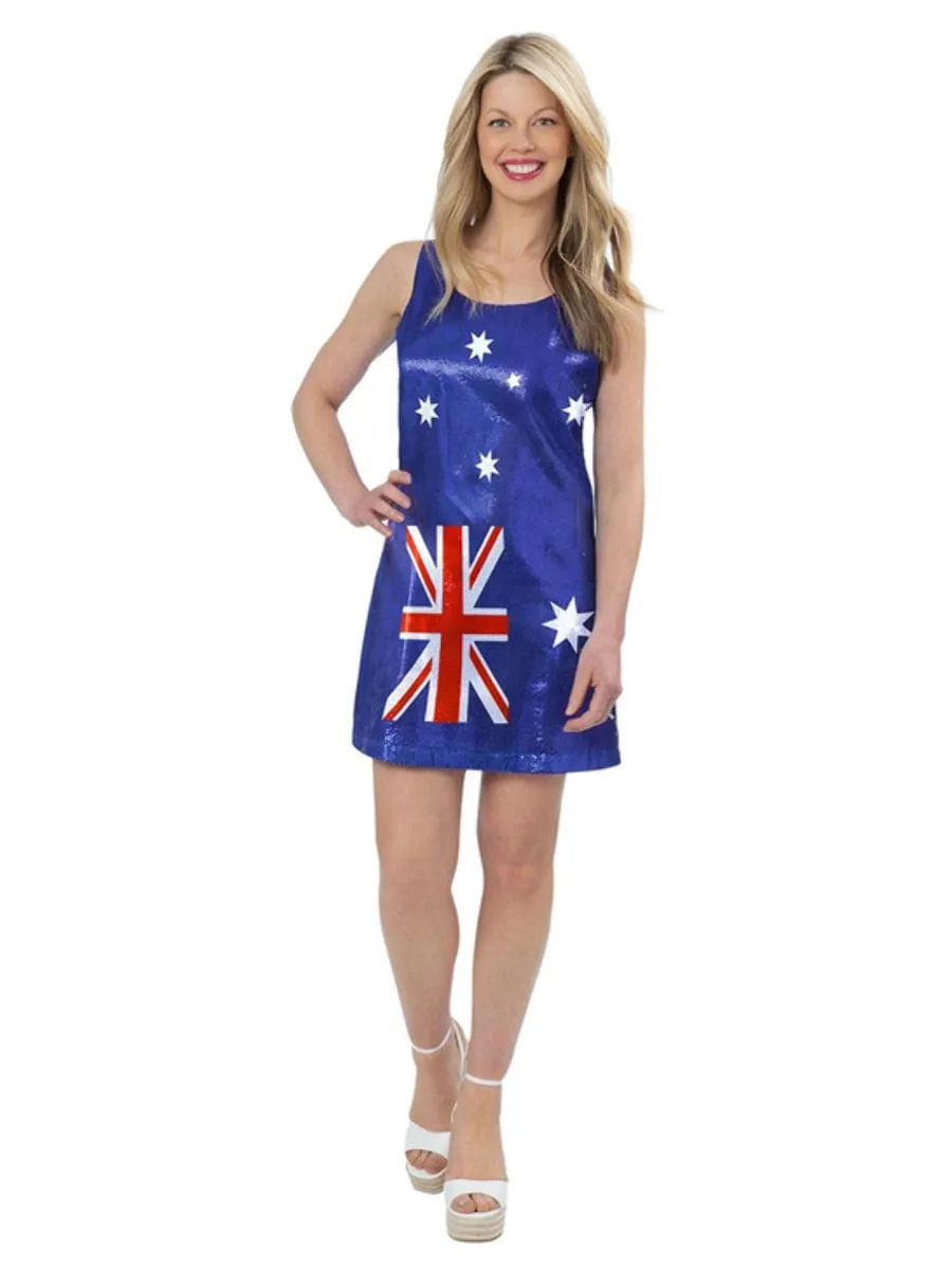 Australian Flag Sequin Womens Dress