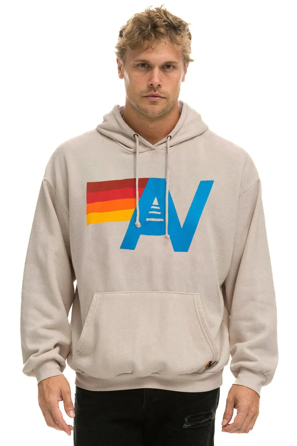 Aviator Nation LOGO PULLOVER RELAXED HOODIE - SAND