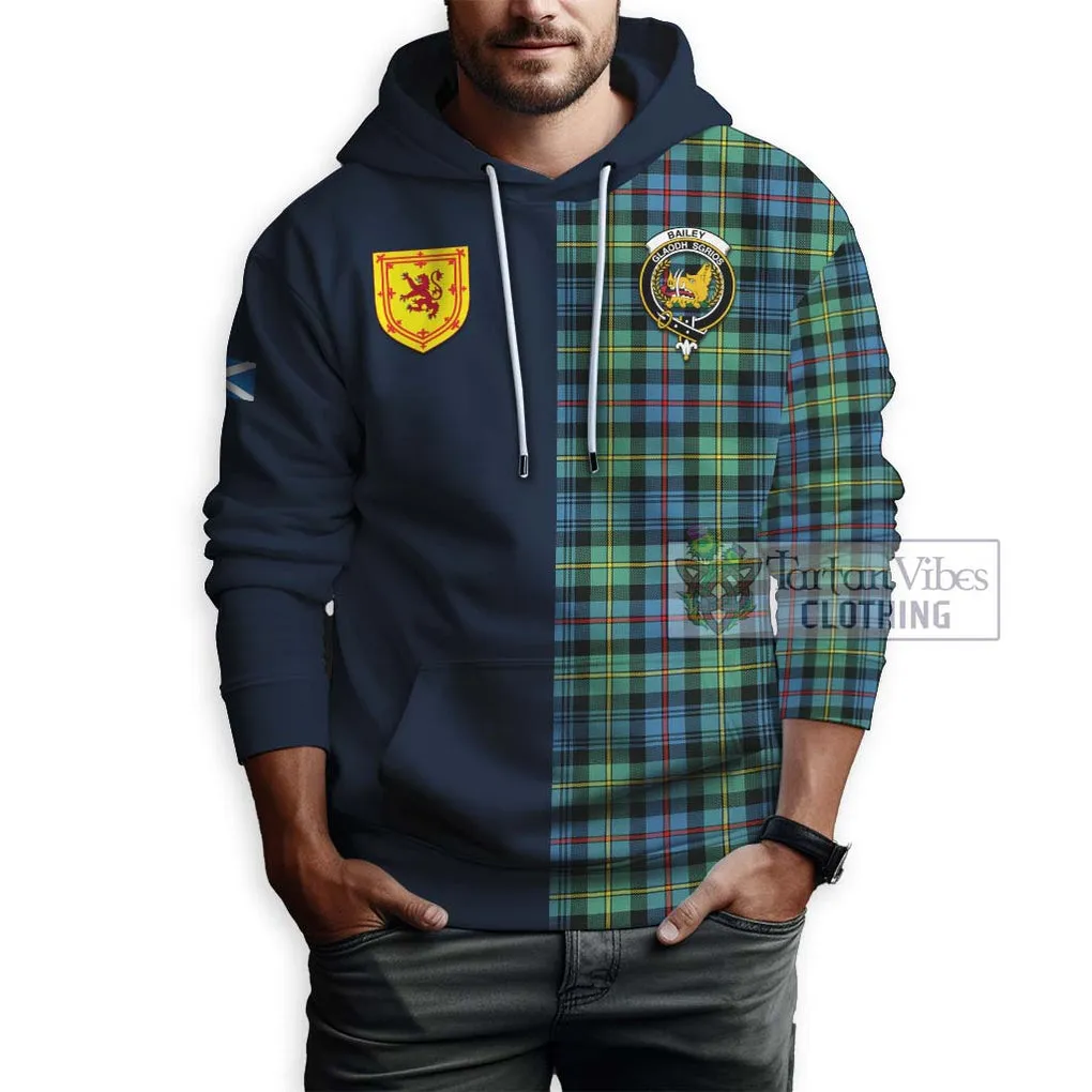 Bailey Ancient Tartan Hoodie Alba with Scottish Lion Royal Arm Half Style