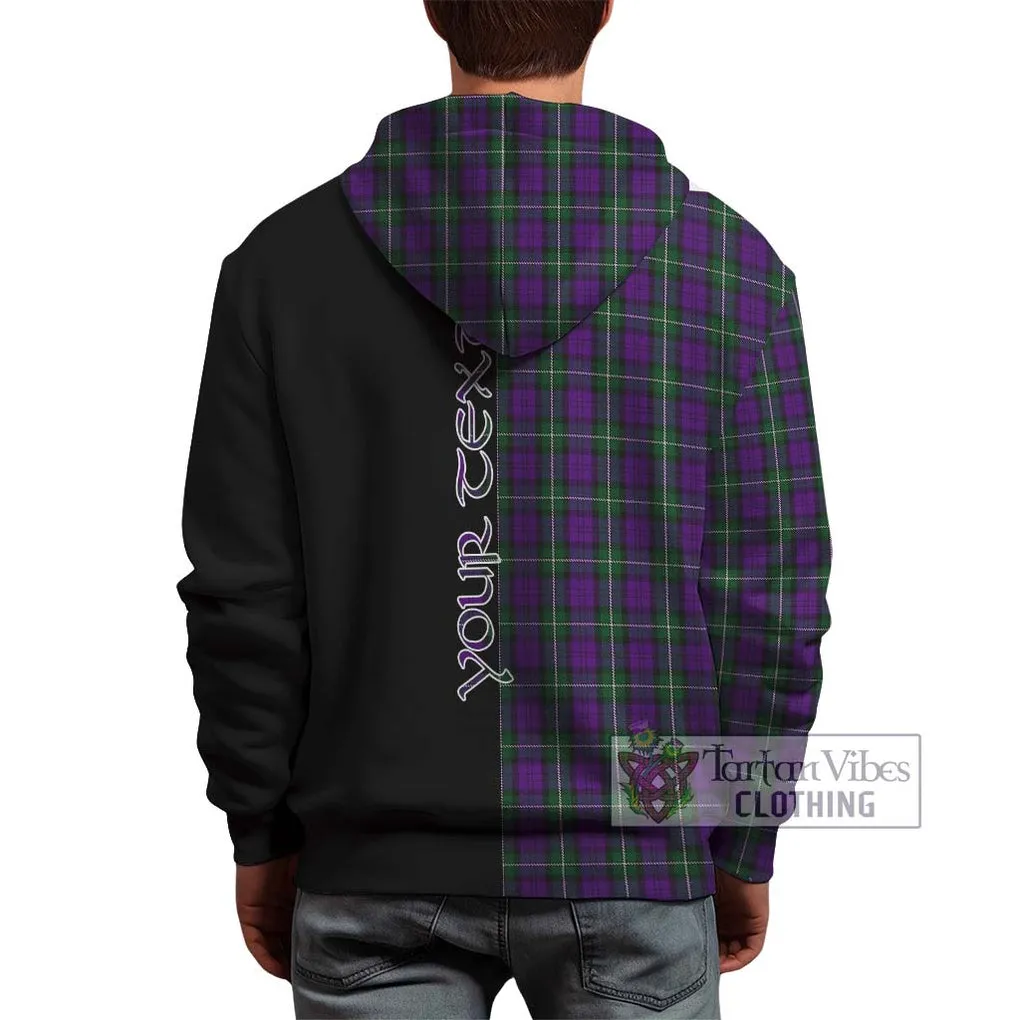 Baillie Highland Society Tartan Hoodie with Family Crest and Half Of Me Style