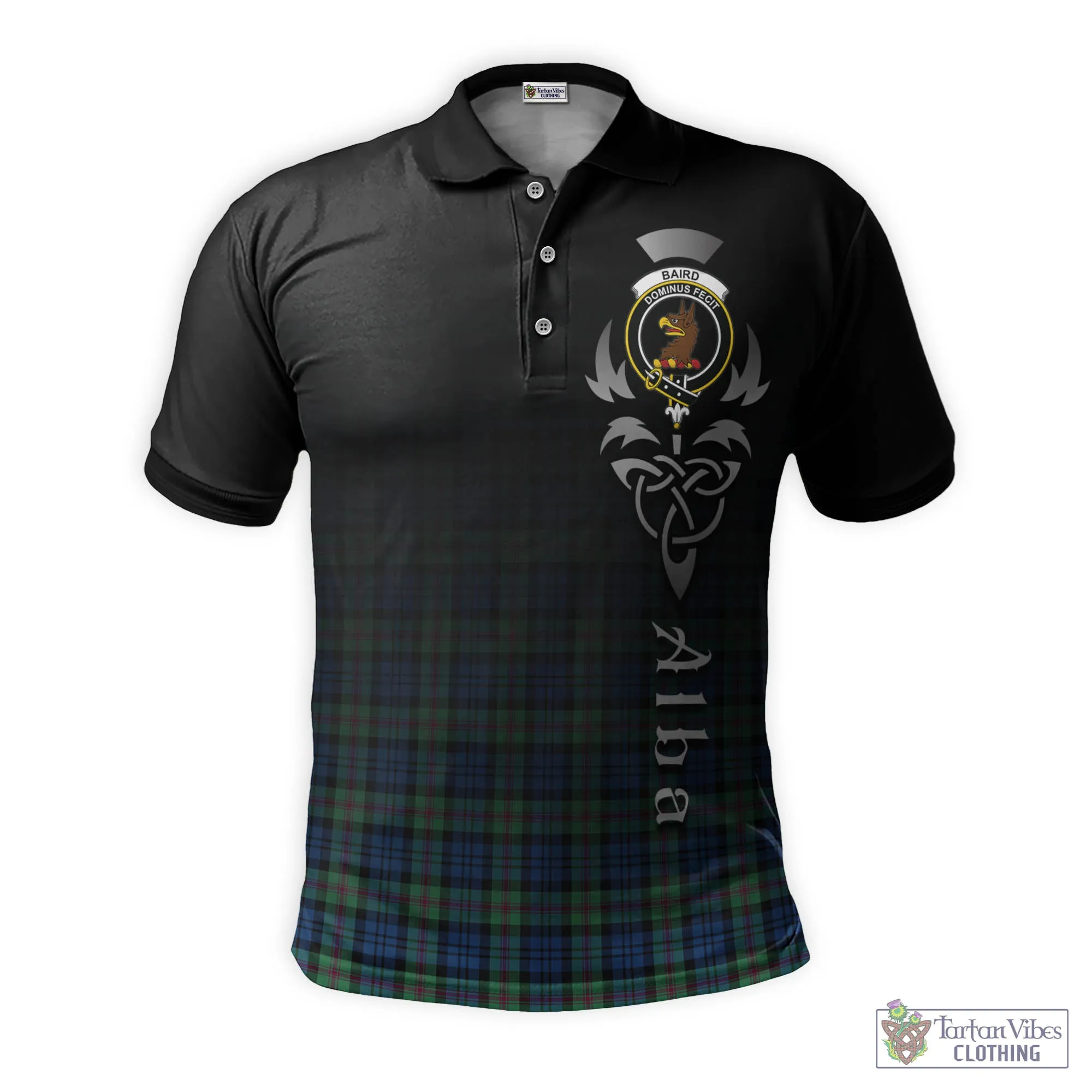 Baird Ancient Tartan Polo Shirt Featuring Alba Gu Brath Family Crest Celtic Inspired