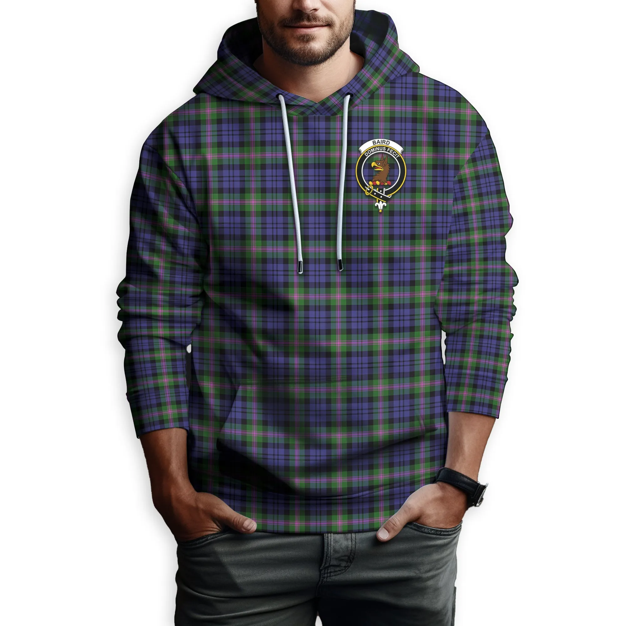 Baird Modern Tartan Hoodie with Family Crest