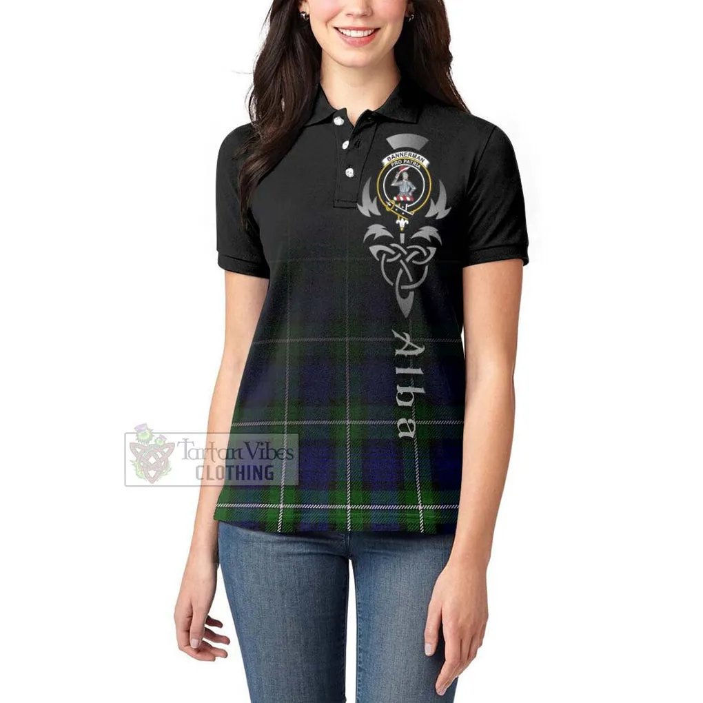 Bannerman Tartan Women's Polo Shirt Featuring Alba Gu Brath Family Crest Celtic Inspired