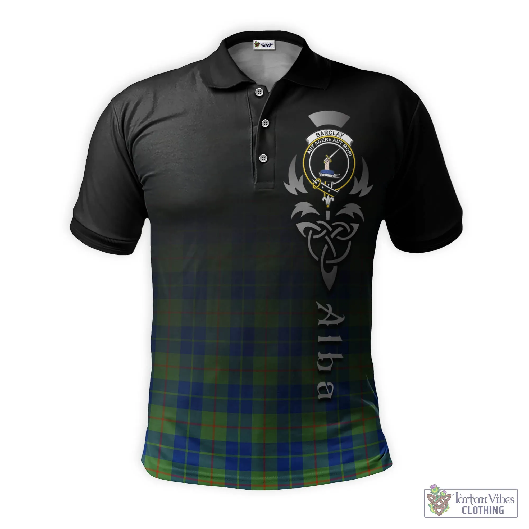 Barclay Hunting Ancient Tartan Polo Shirt Featuring Alba Gu Brath Family Crest Celtic Inspired