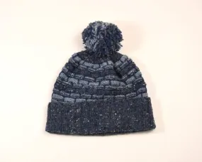 Basketweave Bobble Beanie - Denim - McConnell