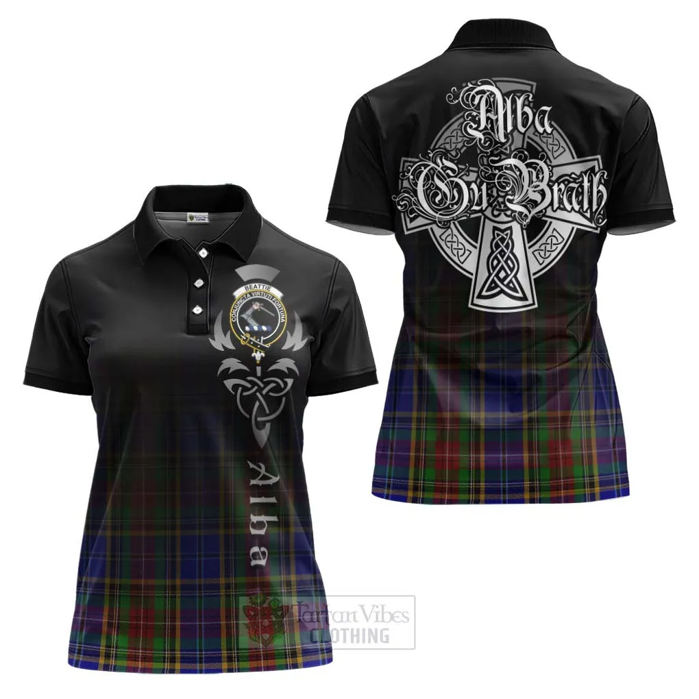 Beattie (Beatty) Tartan Women's Polo Shirt Featuring Alba Gu Brath Family Crest Celtic Inspired