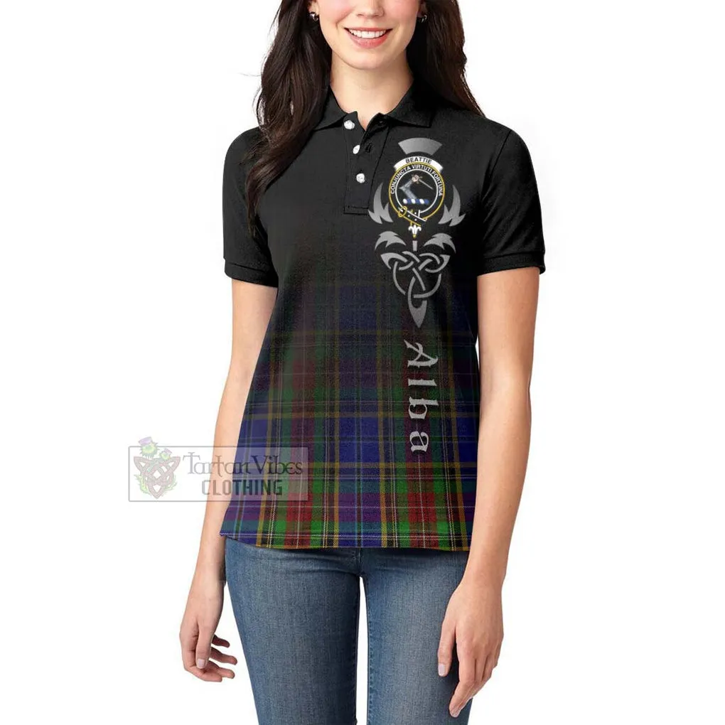 Beattie (Beatty) Tartan Women's Polo Shirt Featuring Alba Gu Brath Family Crest Celtic Inspired